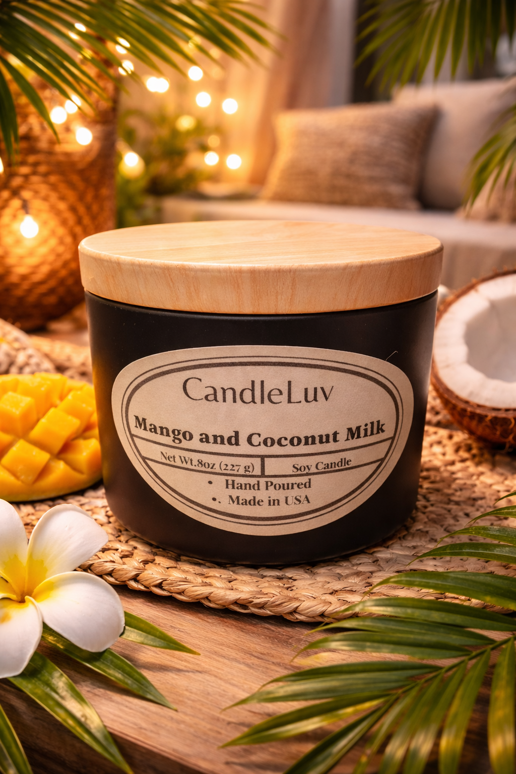 Mango and Coconut Milk 8 oz Soy Candle