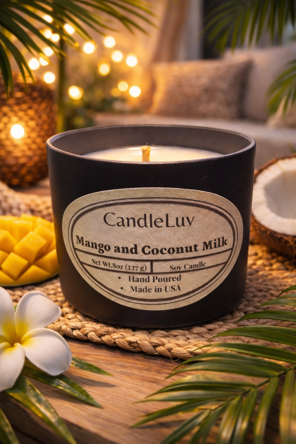 Mango and Coconut Milk 8 oz Soy Candle