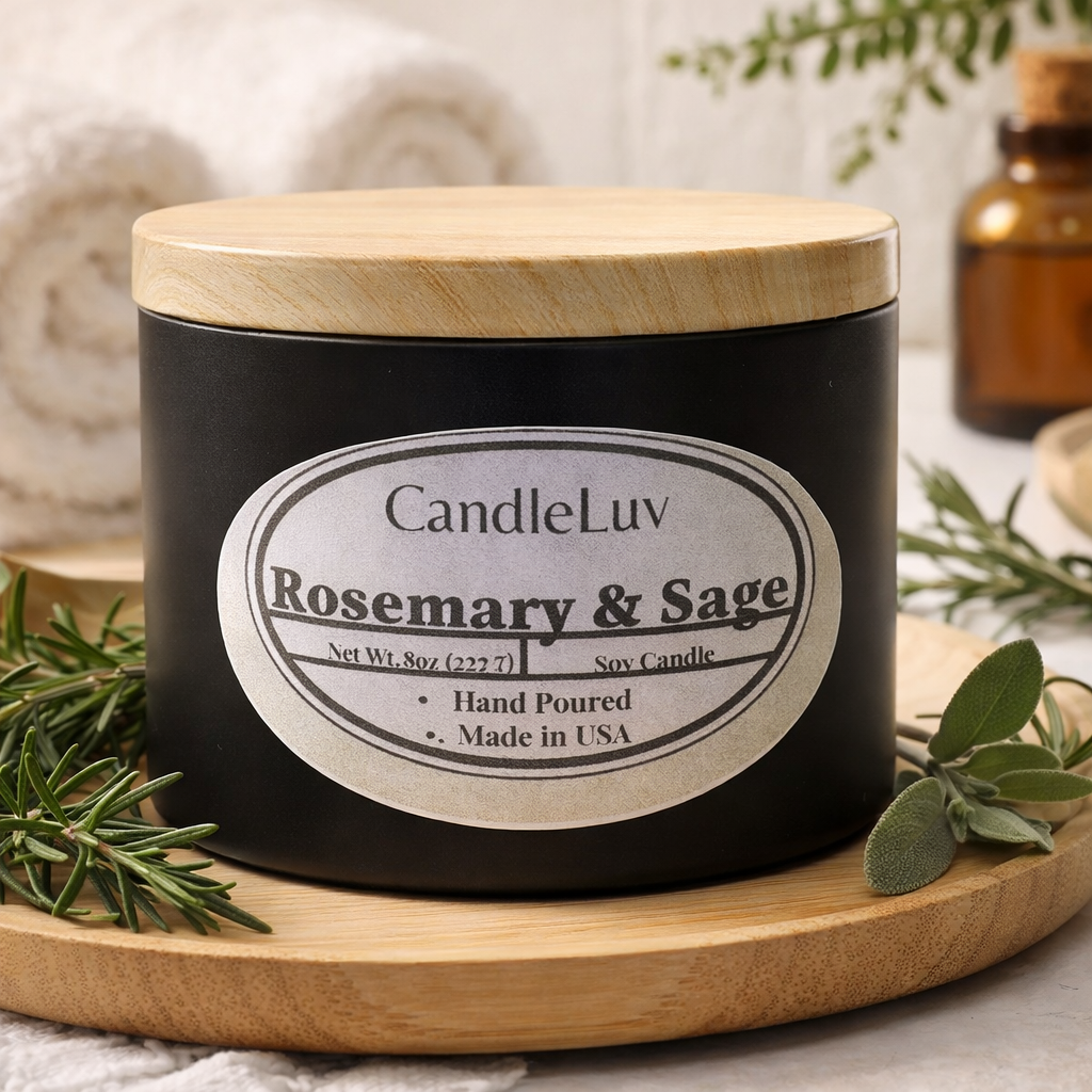 Rosemary & Sage Soy Candle – 8oz